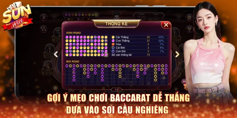 Gợi ý mẹo chơi Baccarat dễ thắng dựa vào soi cầu nghiêng 